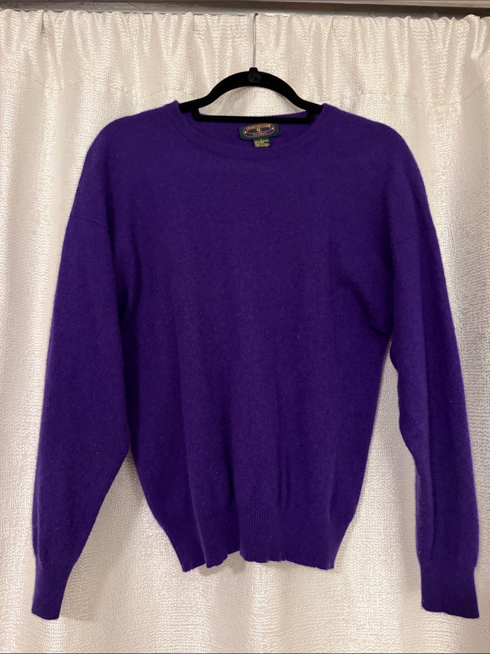 Charter Club Cashmere Purple Crewneck Sweater